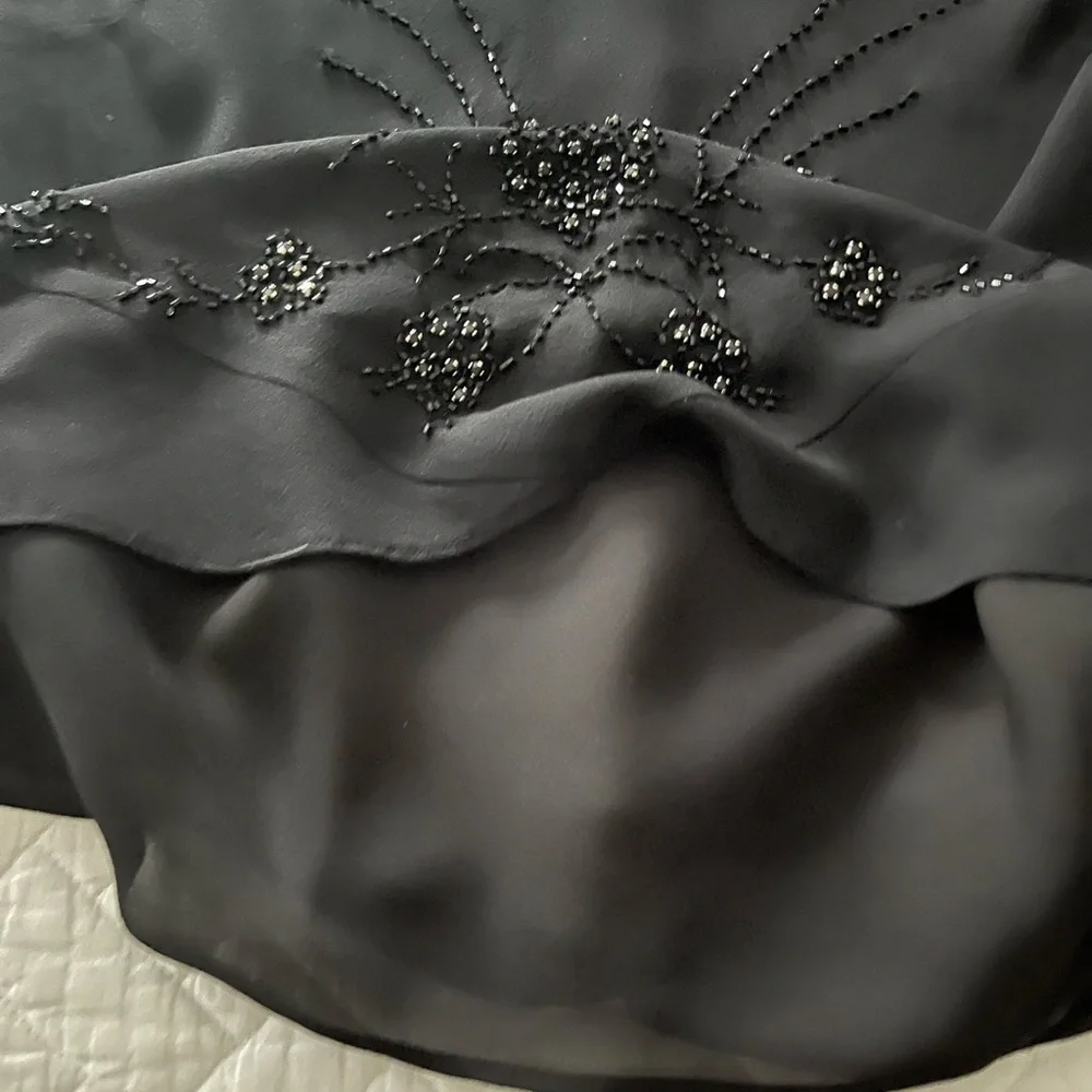 Black Silk Sequined Top - Picture 6 of 9